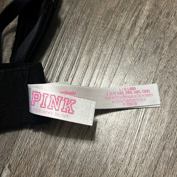 FINAL PRICE  PINK Velvet Ribbed Plunge Bralette - Picture 4 of 6